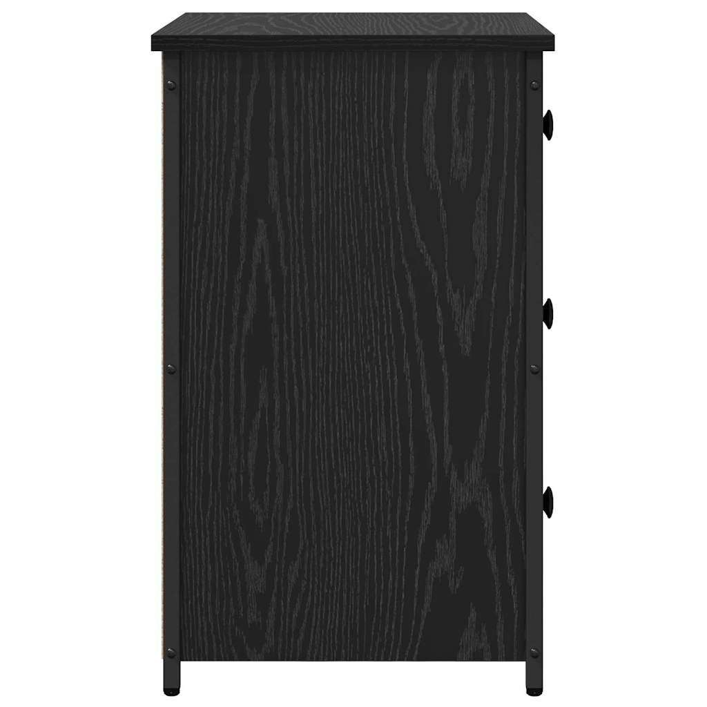 Bedside Cabinet Black Oak 40 x 36 x 60 cm Solid Reclaim Wood