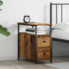 Bedside Cabinet 2 pcs Old wood Iron and particle board