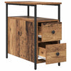 Bedside Cabinet 2 pcs Old wood Iron and particle board