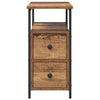 Bedside Cabinet 2 pcs Old wood Iron and particle board