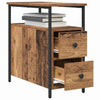 Bedside Cabinet 2 pcs Old wood Iron and particle board