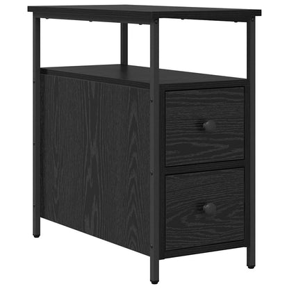 Bedside Cabinet Black oak 30 x 60 x 60 cm Engineered wood