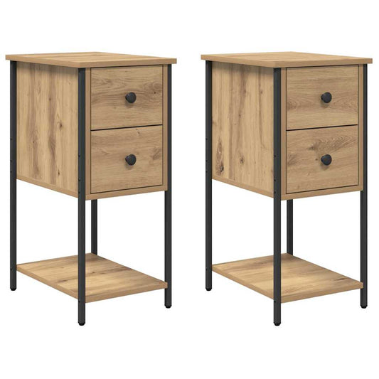 Bedside Cabinet 2 pcs Artisan oak 32 x 42 x 70 cm