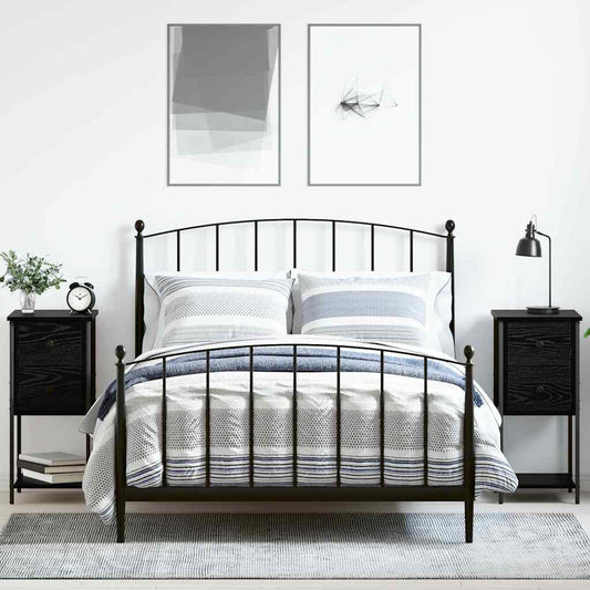 Bedside Cabinet 2 pcs Black oak 32 x 42 x 70 cm Engineered wood