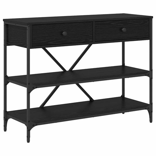 Console Table with Drawer with Shelf Other Black oak