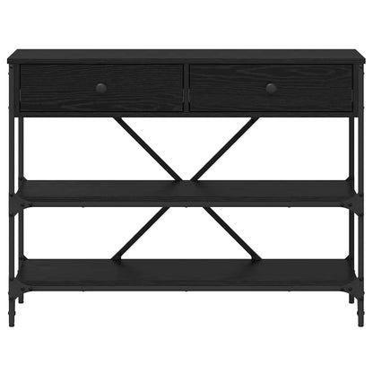 Console Table with Drawer with Shelf Other Black oak