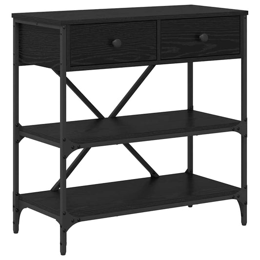 Console Table with Drawer with Shelf Other Black oak
