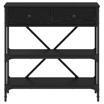 Console Table with Drawer with Shelf Other Black oak