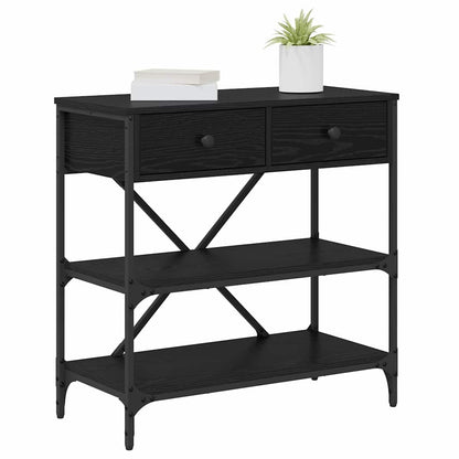 Console Table with Drawer with Shelf Other Black oak