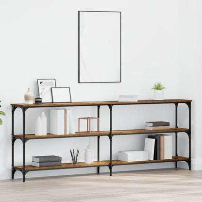 Console Table with Shelf with Storage Old Wood 200 x 29 x 75 cm