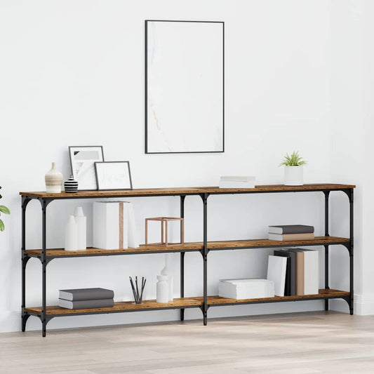 Console Table with Shelf with Storage Old Wood 200 x 29 x 75 cm