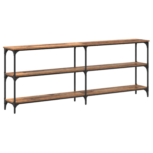 Console Table with Shelf with Storage Old Wood 200 x 29 x 75 cm