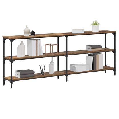 Console Table with Shelf with Storage Old Wood 200 x 29 x 75 cm