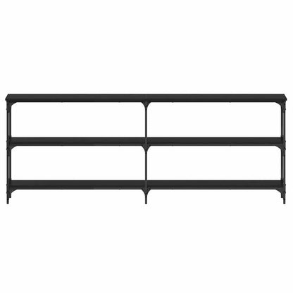 Console Table with Shelf Black oak 200 x 29 x 75 cm