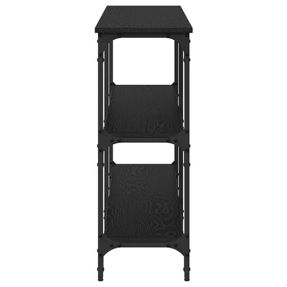 Console Table with Shelf Black oak 200 x 29 x 75 cm