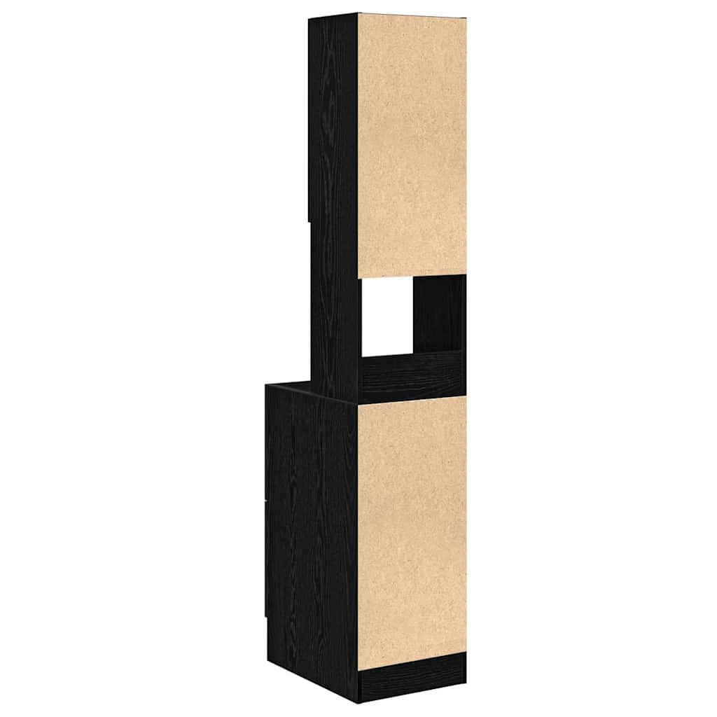 Kitchen Cabinet with Drawer with Door Black oak Engineered wood