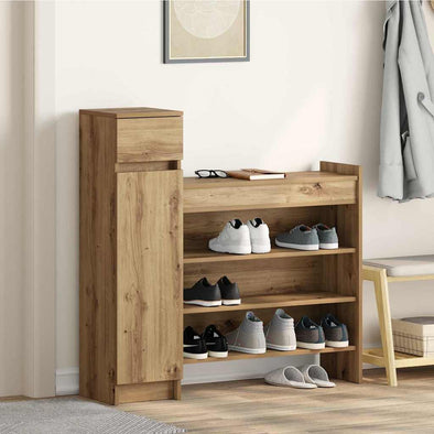 Shoe Cabinet Artisan Oak 100.5x28x100 cm Engineered Wood