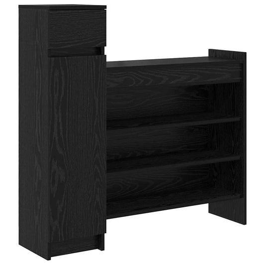 Shoe Cabinet 100.5 x 28 x 100 cm Engineered Wood Black Oak