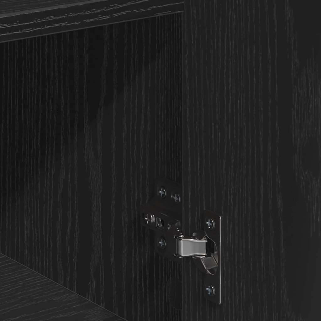 Sideboard with Drawer Black Oak 60 x 31 x 70 cm Engineered Wood
