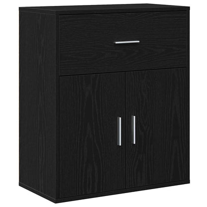 Sideboard with Drawer Black Oak 60 x 31 x 70 cm Engineered Wood
