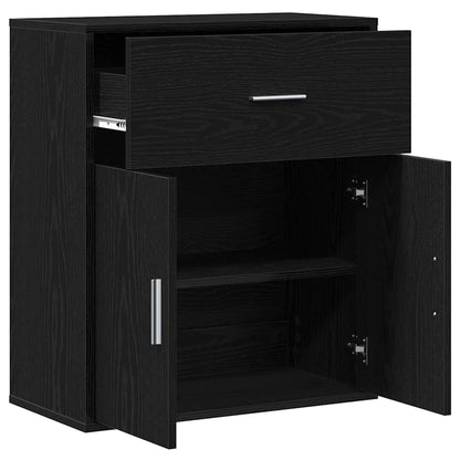 Sideboard with Drawer Black Oak 60 x 31 x 70 cm Engineered Wood