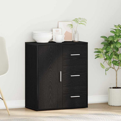 Sideboard with Drawer Black Oak 60 x 31 x 70 cm Engineered Wood