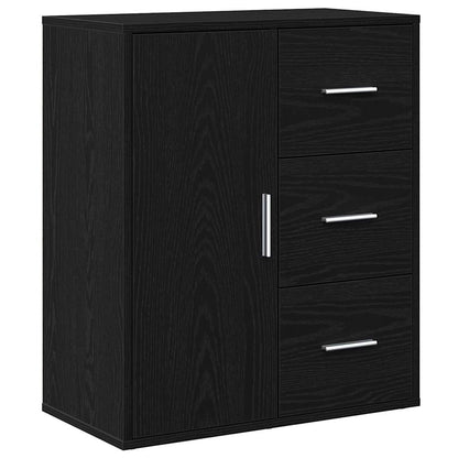 Sideboard with Drawer Black Oak 60 x 31 x 70 cm Engineered Wood