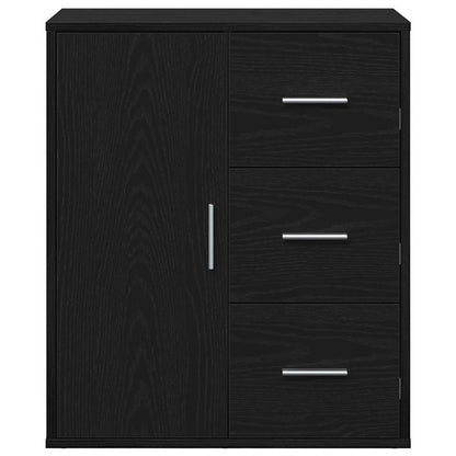 Sideboard with Drawer Black Oak 60 x 31 x 70 cm Engineered Wood