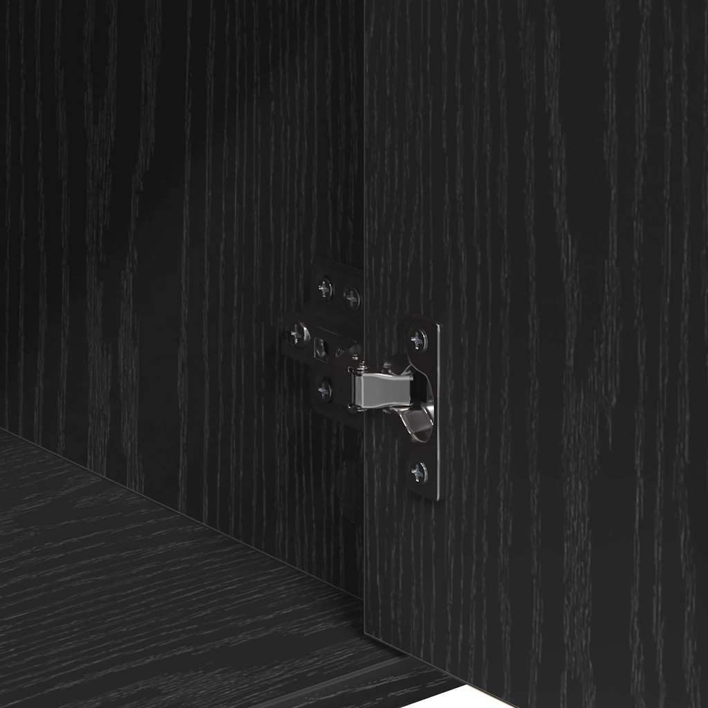 Sideboard with Drawer Black Oak 60 x 31 x 70 cm Engineered Wood