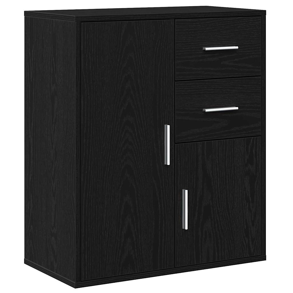 Sideboard with Drawer Black Oak 60 x 31 x 70 cm Engineered Wood