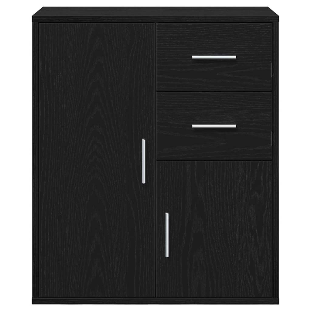 Sideboard with Drawer Black Oak 60 x 31 x 70 cm Engineered Wood