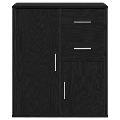 Sideboard with Drawer Black Oak 60 x 31 x 70 cm Engineered Wood