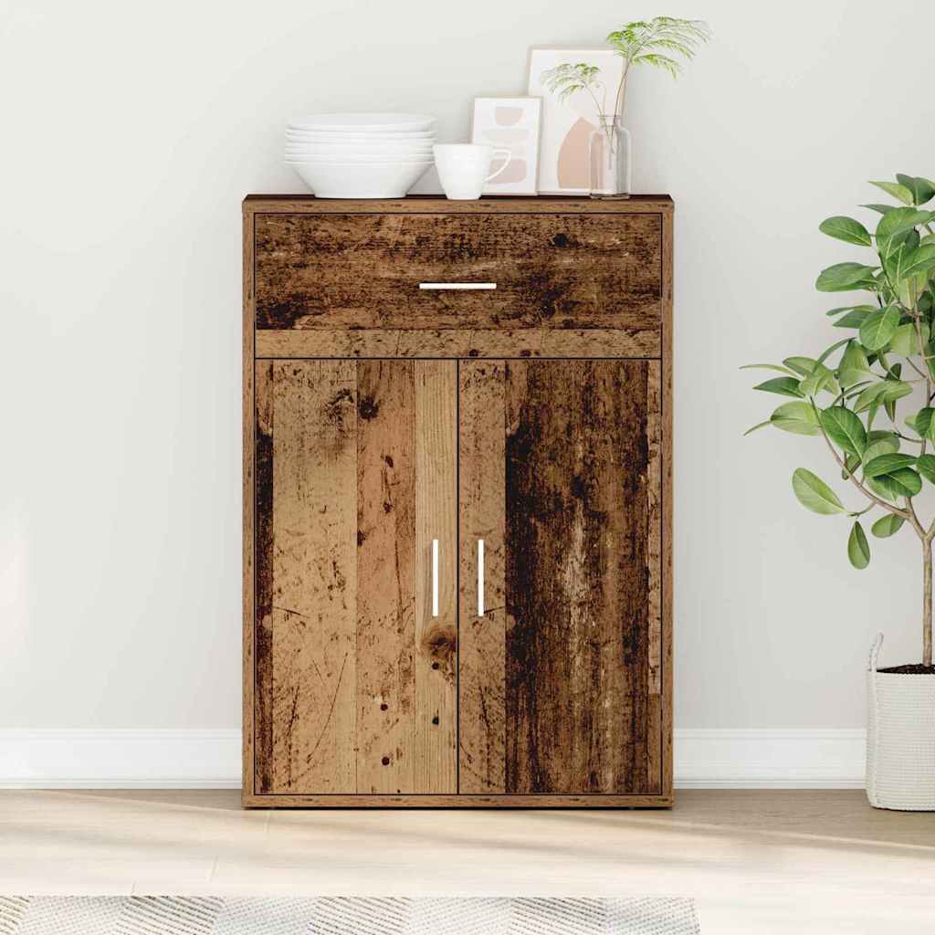 Sideboard with Drawer Old Wood 60 x 30 x 84 cm Engineered Wood