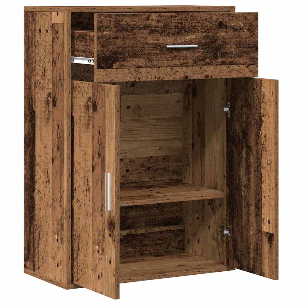 Sideboard with Drawer Old Wood 60 x 30 x 84 cm Engineered Wood