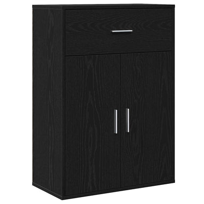 Sideboard with Drawer Black Oak 60 x 30 x 84 cm Engineered Wood