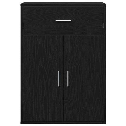 Sideboard with Drawer Black Oak 60 x 30 x 84 cm Engineered Wood