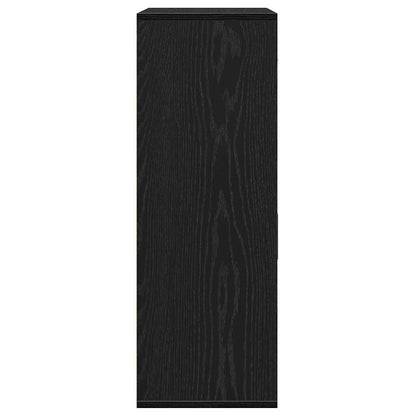 Sideboard with Drawer Black Oak 60 x 30 x 84 cm Engineered Wood