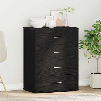 Sideboard with Drawer Black Oak 60 x 39 x 80 cm Engineered Wood