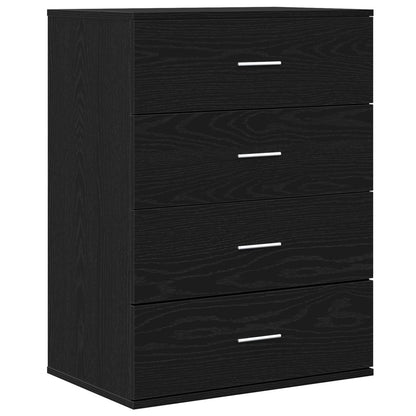 Sideboard with Drawer Black Oak 60 x 39 x 80 cm Engineered Wood