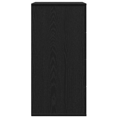 Sideboard with Drawer Black Oak 60 x 39 x 80 cm Engineered Wood