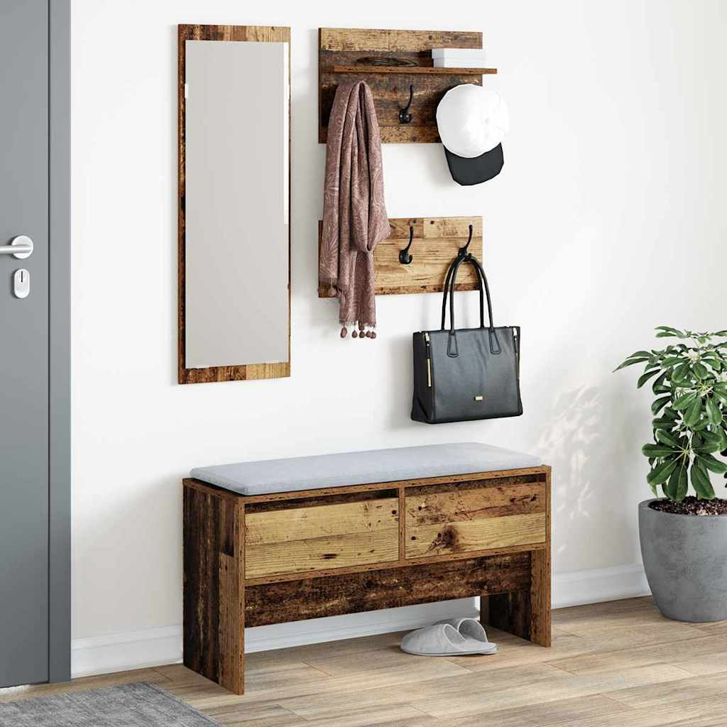 Hallway Furniture Set Old Wood 90 x 31 x 46.5 cm