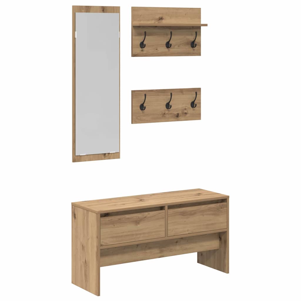 Hallway Furniture Set Artisian Oak 90 x 31 x 46.5 cm