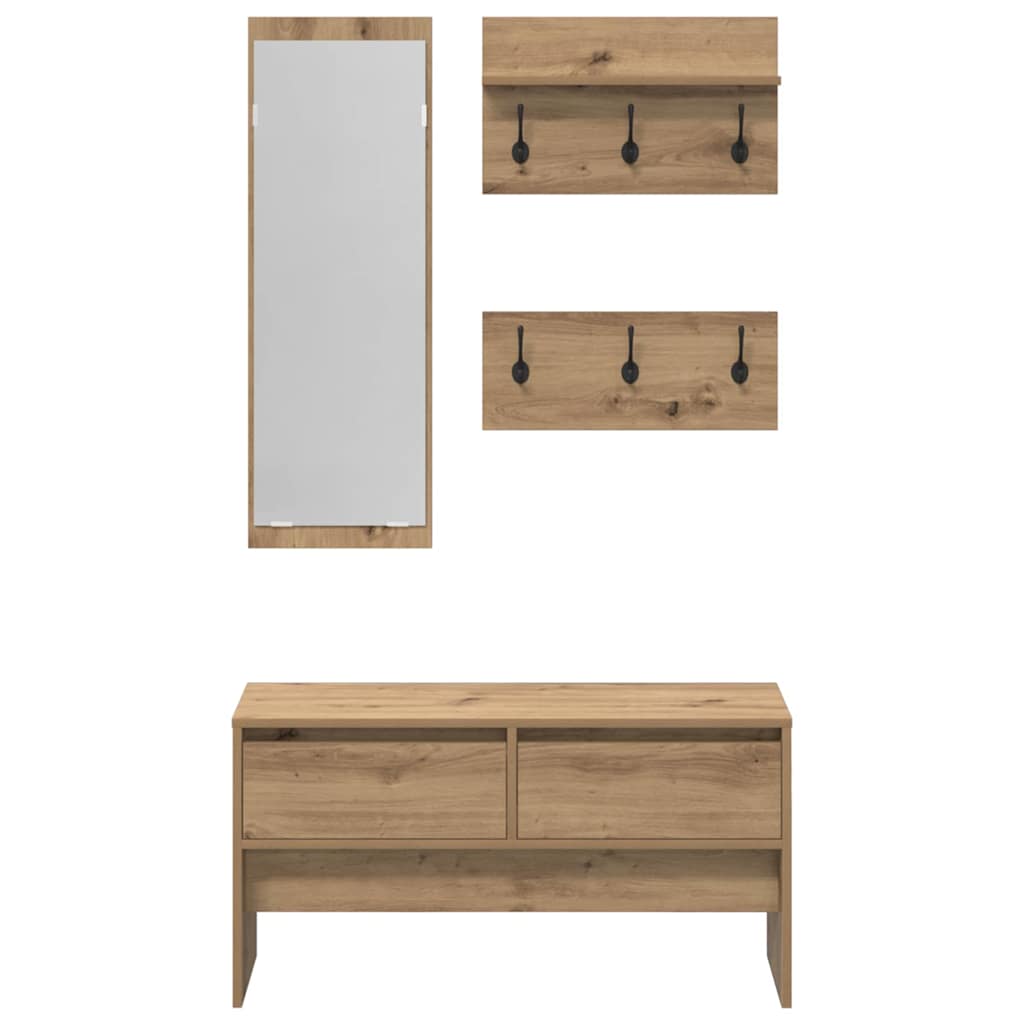 Hallway Furniture Set Artisian Oak 90 x 31 x 46.5 cm