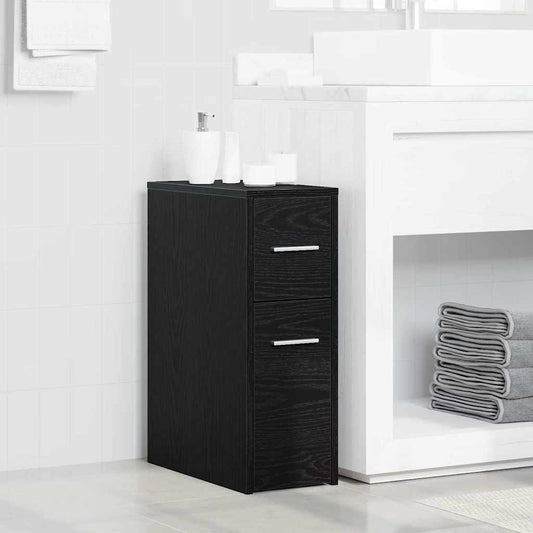 Slim Bathroom Cupboard Black oak 22 x 44 x 61.5 cm