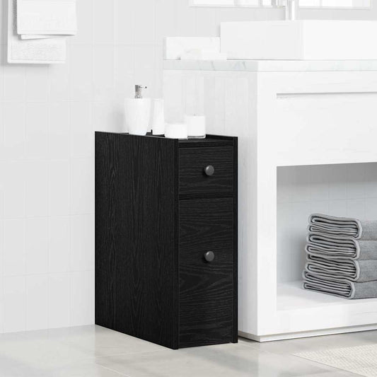 Narrow Bathroom Cupboard Black oak 80 x 18 x 60 cm