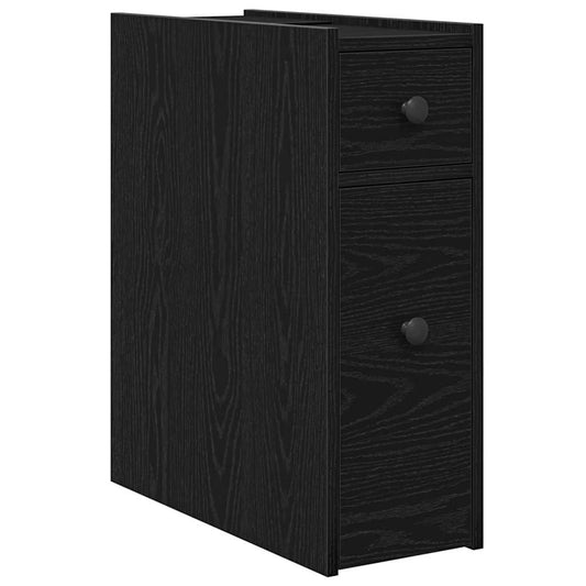 Narrow Bathroom Cupboard Black oak 80 x 18 x 60 cm
