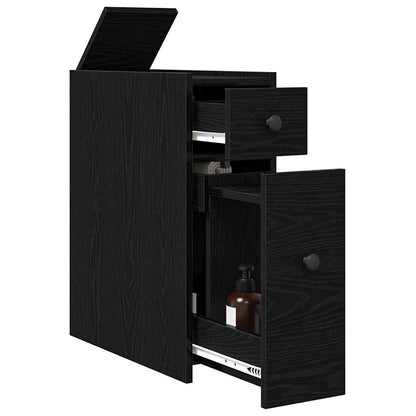 Narrow Bathroom Cupboard Black oak 80 x 18 x 60 cm