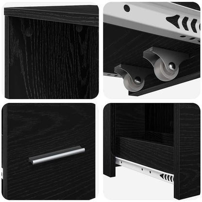 Narrow Bathroom Cupboard Black oak 22 x 41 x 135 cm