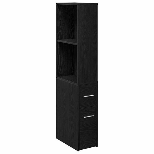 Narrow Bathroom Cupboard Black oak 22 x 41 x 135 cm