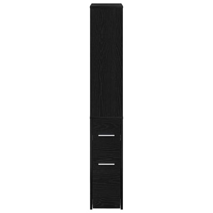 Narrow Bathroom Cupboard Black oak 22 x 41 x 135 cm